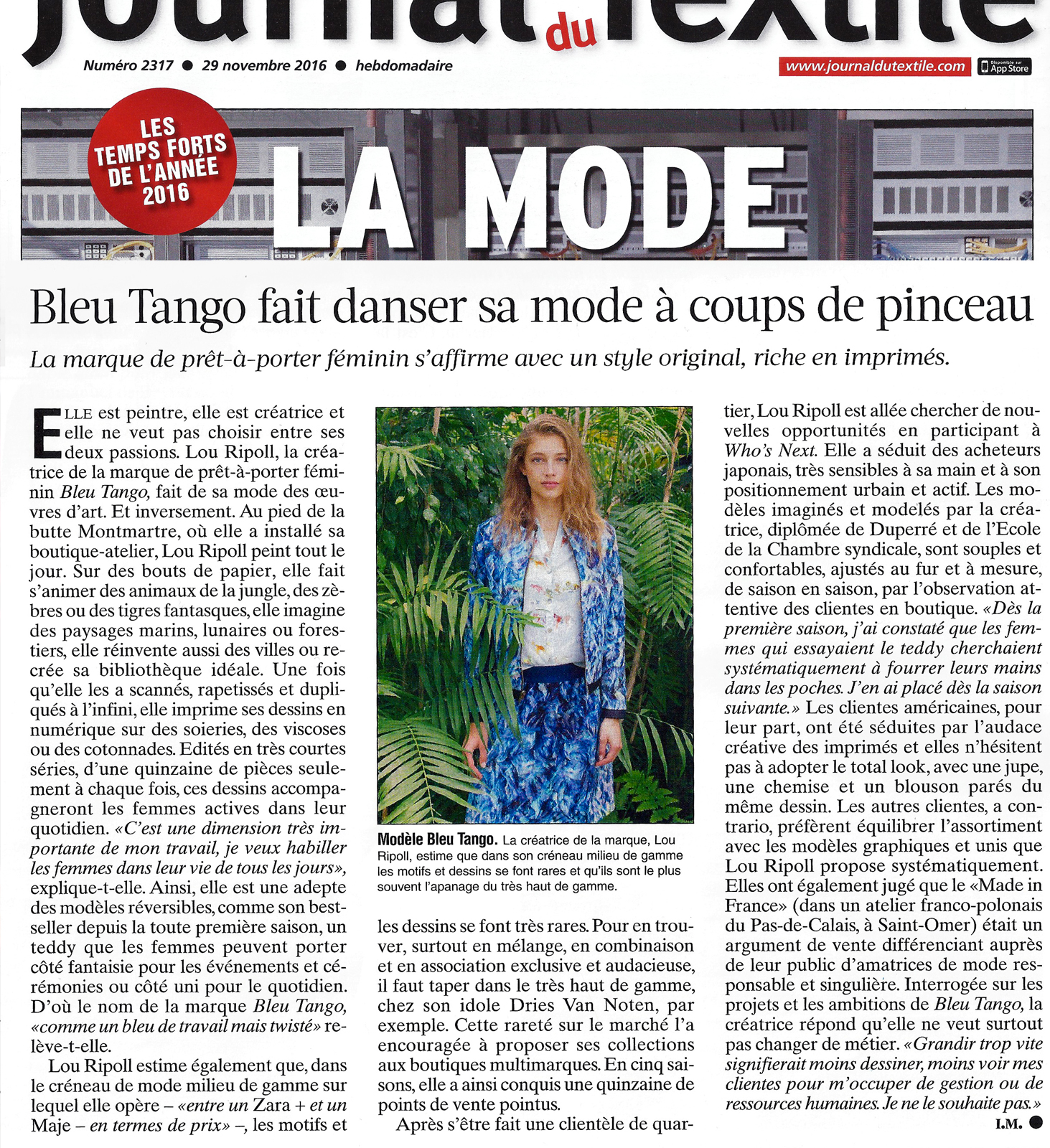 Article Mode Journal du Textile